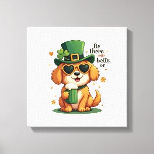 Vintage Sei Da Mit Glocken Am Hund St. Patrick's D Leinwanddruck