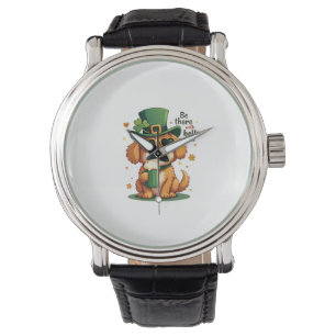 Vintage Sei Da Mit Glocken Am Hund St Patricks Day Armbanduhr