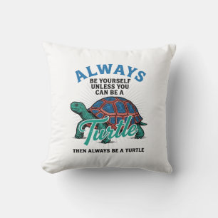 Vintage Sei Selbst Schildkröte-Shirt-Design_1 Kissen