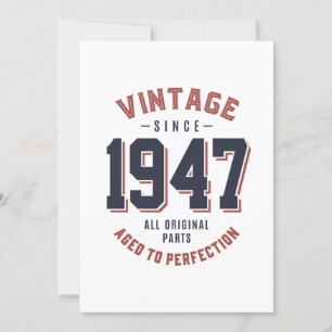 Vintage seit 1947 Geburtstagsgeschenk Einladung