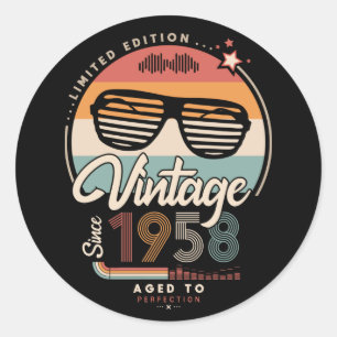 Vintage seit 1958 runder aufkleber