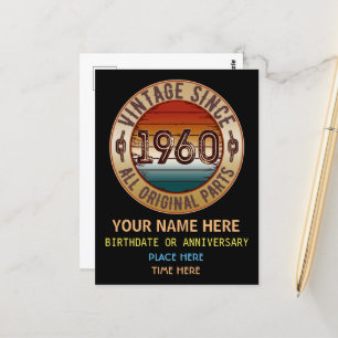 Vintage seit 1960 Alle Originalteile  Postkarte