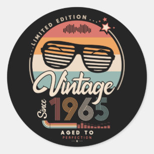 Vintage seit 1965 runder aufkleber