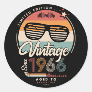 Vintage seit 1966 runder aufkleber