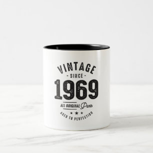 Vintage seit 1969 - 53. Geburtstag Retro Klassiker Zweifarbige Tasse