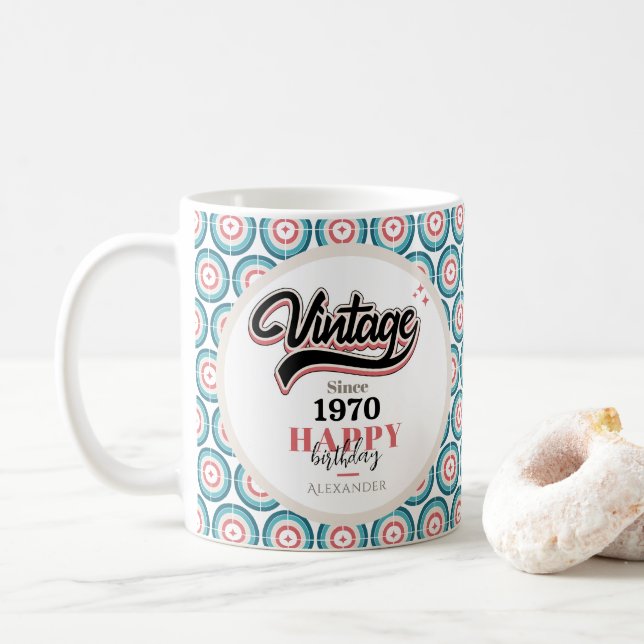 Vintage seit - 1970 kaffeetasse (Mit Donut)