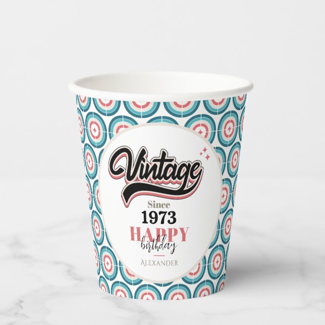 Vintage seit - 1973 pappbecher (Vorderseite)