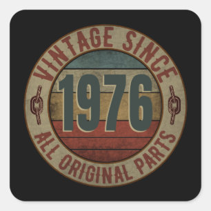 VINTAGE SEIT 1976 ALLE ORIGINALTEILE. QUADRATISCHER AUFKLEBER