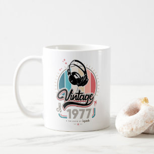 Vintage seit 1977 Kopfhörer Kaffeetasse