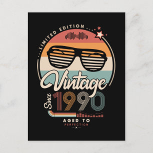 Vintage seit 1990 postkarte