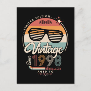 Vintage seit 1998 postkarte