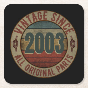 VINTAGE SEIT 2003 ALLE ORIGINALTEILE. RECHTECKIGER PAPPUNTERSETZER