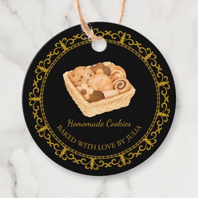 Vintage selbst gemachte Cookies hängen Tag Geschenkanhänger (Vorderseite)