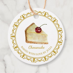Vintage-Selbstgemachter Käsekuchen-Anhänger Geschenkanhänger