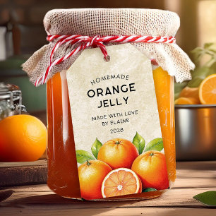 Vintage selbstgemachtes Orangen-Gelee-Vorratslabel Geschenkanhänger
