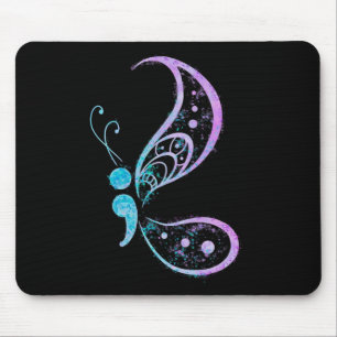 Vintage Semikolon Schmetterling Semi-Kolon Tattoo Mousepad
