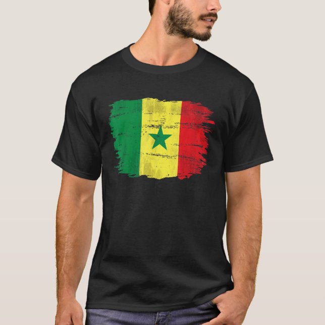 Vintage Senegal Flag For Senegalese T-Shirt (Vorderseite)