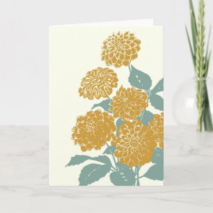 Vintage Senfgelb-Blumenillustration Karte