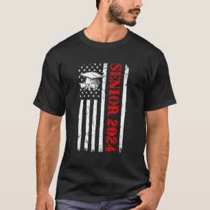 Vintage Senior Amerikanische Flagge Abschluss USA T-Shirt
