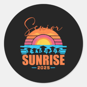 Vintage Senior Sunrise 2025 Absolventen von Cl Runder Aufkleber