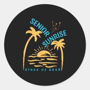 Vintage Senior Sunrise 2026 Absolventen von Cl Runder Aufkleber