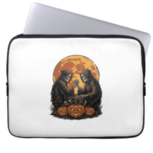 Vintage Sensenmann Halloween-Kürbis-Vektor-Design Laptopschutzhülle