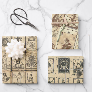Vintage SEPI-Tarot-Karte Geschenkpapier Set