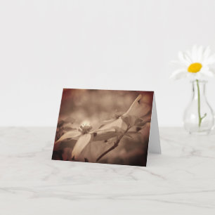 Vintage Sepia Blume Dogwood Personalisiert Hinweis Karte