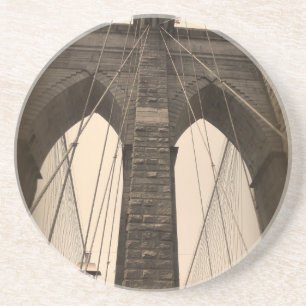 Vintage Sepia Brooklyn Bridge Untersetzer