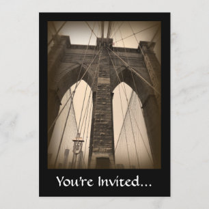 Vintage Sepia-Brooklyn-Brücke Einladung