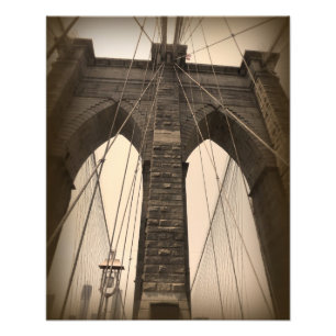Vintage Sepia-Brooklyn-Brücke Fotodruck