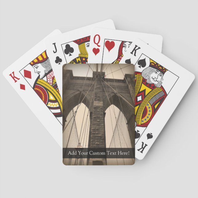 Vintage Sepia-Brooklyn-Brücke Spielkarten (Rückseite)