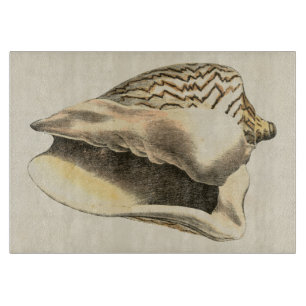 Vintage Sepia Conch-Muschel Schneidebrett