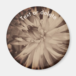 Vintage Sepia Dahlie Personalisiert Magnet