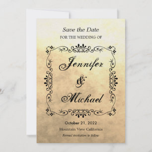 Vintage Sepia Hochzeit Save-the-Date Klassisch Save The Date