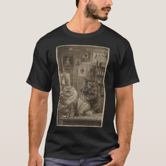 Vintage-Sepia-Katzen-Tätowierer – Lustig viktorian T-Shirt