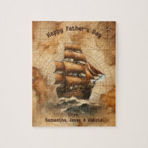 Vintage Sepia Nautical Map and Segelschiff