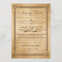 Vintage Sepia Poster Stil Save-the-Date