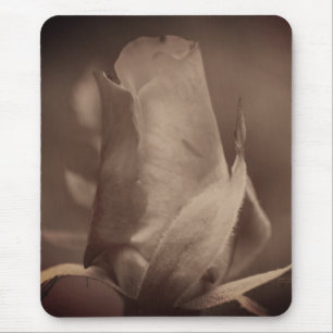 Vintage Sepia Rosenknospe-Blume Mousepad