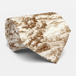 Vintage-Sepia-Thanksgiving-Kürbis-Toile-Muster Krawatte