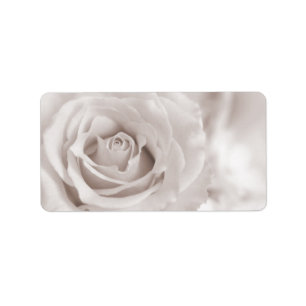 Vintage Sepia White & Cream Rose - kundenspezifisc Adressaufkleber