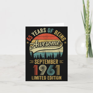 Vintage September 1961 65 Jahre alt 65. Geburtstag Karte