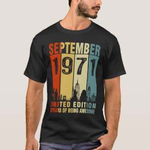 Vintage September 1971 52 Jahre alt 52. Geburtstag T-Shirt