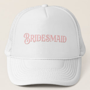 Vintage-Serif-Typografie Blush-Pink Brautjungfer Truckerkappe
