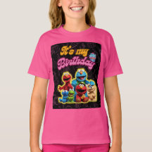 vintage sesame chracters birthday princess shirt