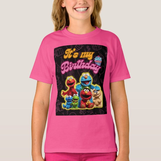 vintage sesame chracters birthday princess shirt (Vorderseite)
