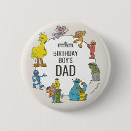 Vintage Sesame Street Characters Birthday Button