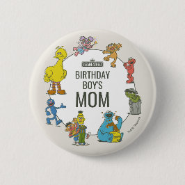 Vintage Sesame Street Characters Birthday Button