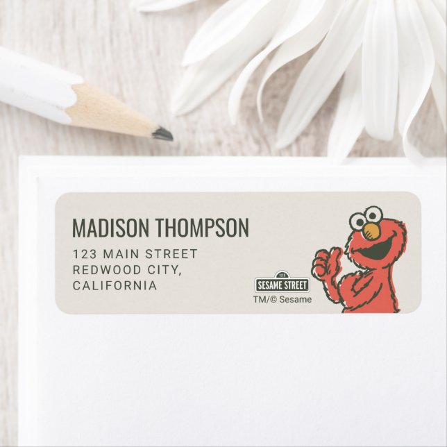 Vintage Sesame Street Characters Birthday Label (Insitu)