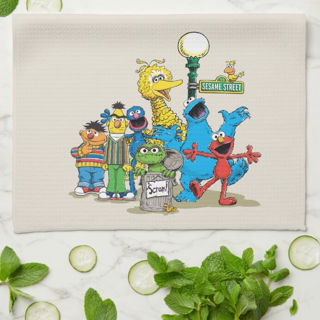 Vintage Sesame Street Freunde Geschirrtuch (Gefaltet)
